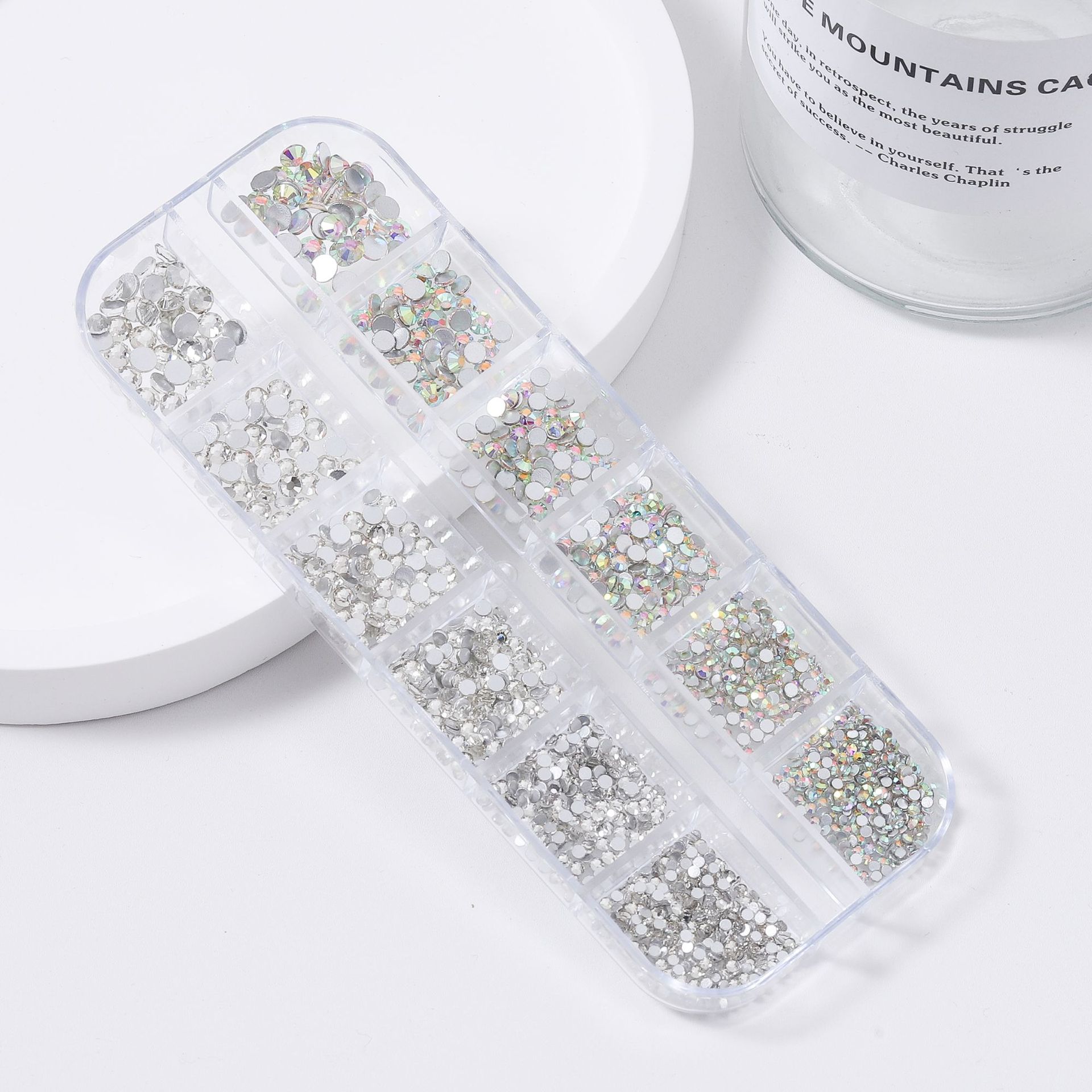 Juego de herramientas de taladro de punto de manicura especial transfronterizo transparente AB taladro plano lápiz de taladro de punto pegamento de borde sin lavado