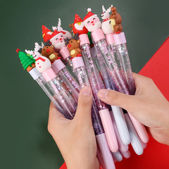 Christmas neutral pen gift: Vibrant, oil-filled quicksand pens with cute cartoon designs—perfect as student end-of-term prizes or stylish signature gifts!