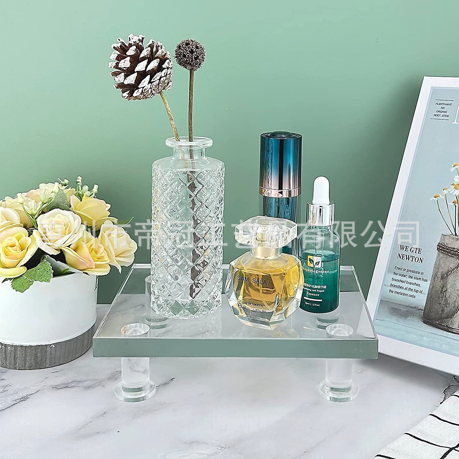 深圳坪山亚克力厂家底座支架立管家居装饰立管显示台面无需组装