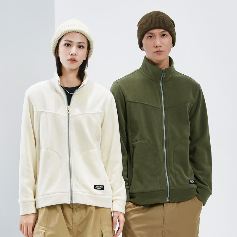 Autumn and Winter New Style Austrian Fleece Jacket for Men and Women, Thickeneded, Warm and Skin-Friendly, High-Quality Stand-Up Collar Cardigan Trendy