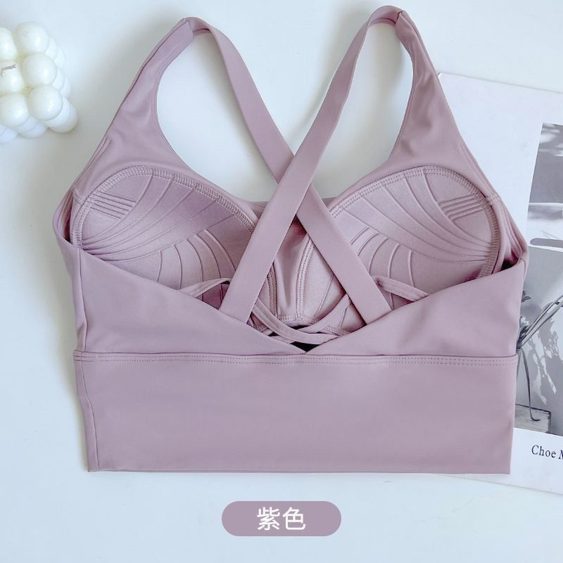 Una sola ropa interior deportiva femenina corrida a prueba de choque ventilada hermosa espalda taza completa ropa de yoga sostén chaleco fábrica de comercio exterior
