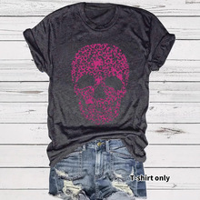 跨境外贸上衣女夏高级感骷髅头新款短袖女时尚T恤女现货跨境批发