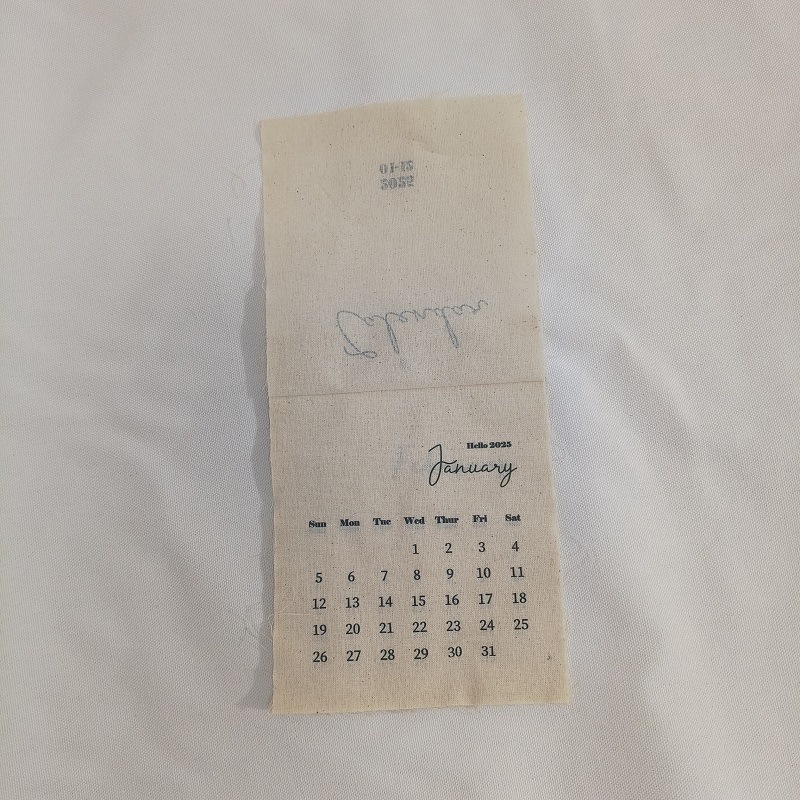 Calendario de ganchos de lona 2025, calendario de impresión en color, producción de algodón en inglés, LOGO imprimible