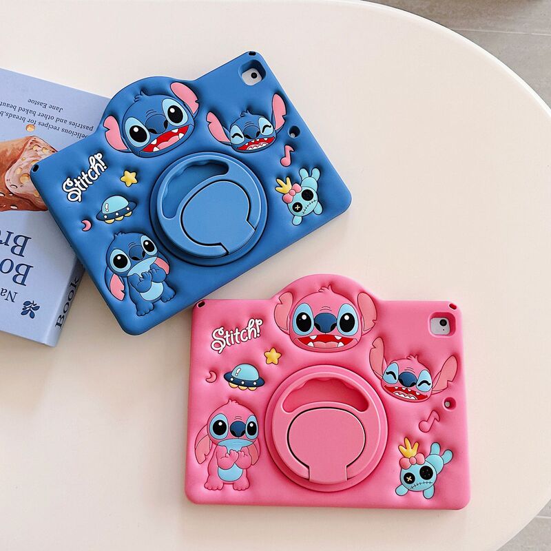 Stitch Cartoon Camera Style Ipad10 Tablet Protective Cover Rotating Stand Air45 Cute Anti-Fall Suitable