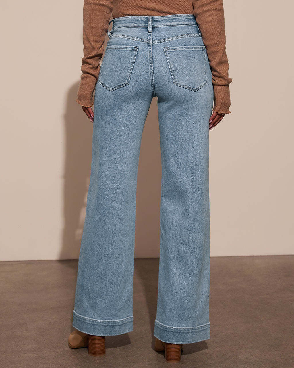 Women's Retro Wide-leg Straight Jeans Elegant Spring Style_voghion.com