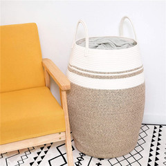 Collapsible storage box, cotton rope storage basket, daily necessities organization basket, bathroom cosmetics storage basket