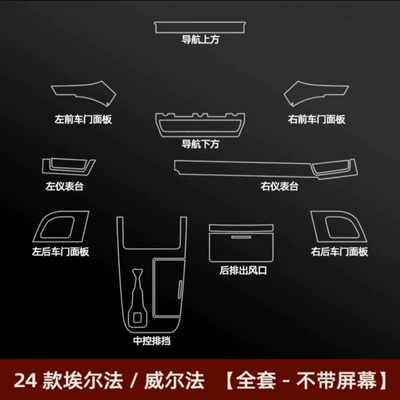 panel, central control navigation decoration, Car interior film - full-set-of-screen-protectors-without-screen