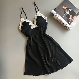 Pure Lust Style Pajamas with Breast Pads, Suspender Nightgown, Women's Summer Short Skirt, Tempting Home Clothes, Lazy Style