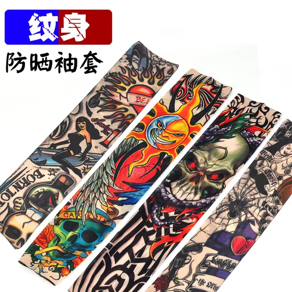 One-size-fits-all seamless tattoo sleeves, floral arm sleeves, tattooed arm sleeves for men and women, summer outdoor cycling and driving sun protection arm sleeves