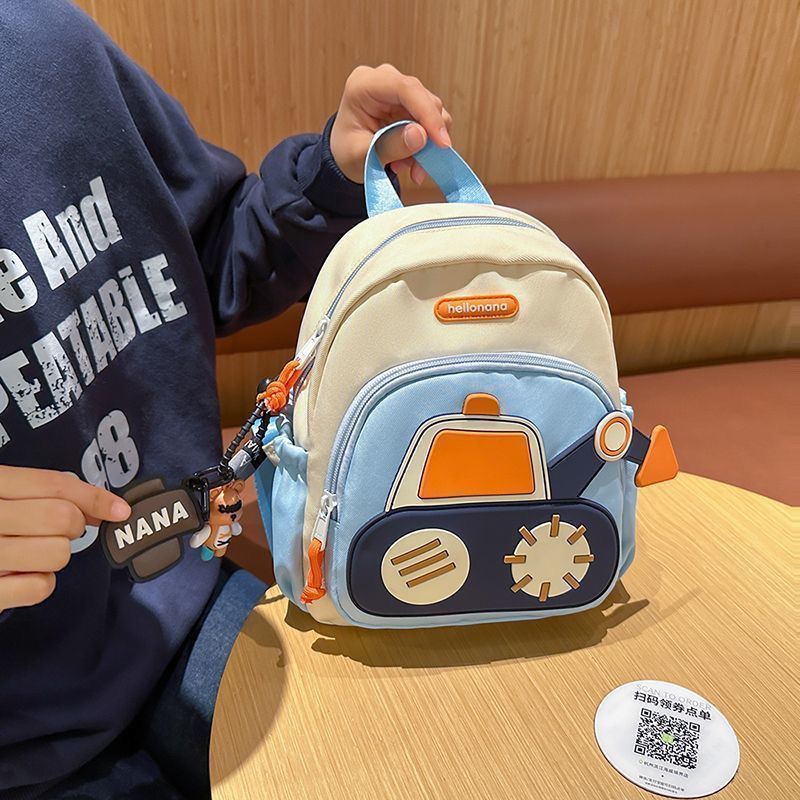 幼稚園スクールバッグ赤ちゃん男の子かわいいバックパック新しい超軽量バックパック子供の掘削機少女漫画|undefined