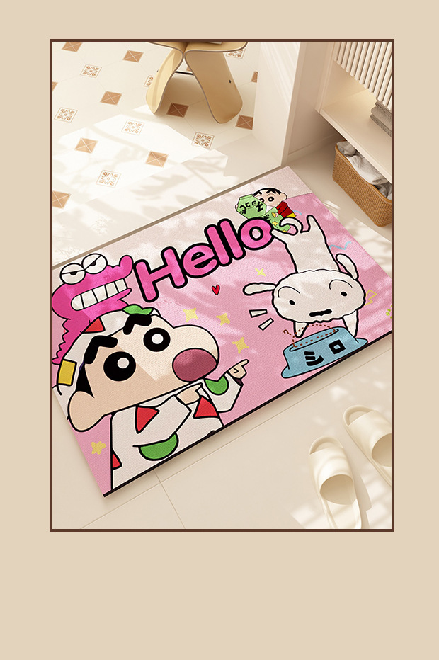 Cute Cartoon Diatom Mud Door Mat for Bathroom Entrance, Water-Absorbent, Quick-Drying, Non-Slip Foot Mat for Home Bathroom, in Stock