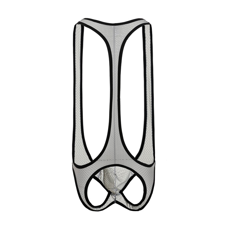 Fábrica al por mayor de los hombres de malla mono sexy trasero-expuesto ropa interior de una pieza