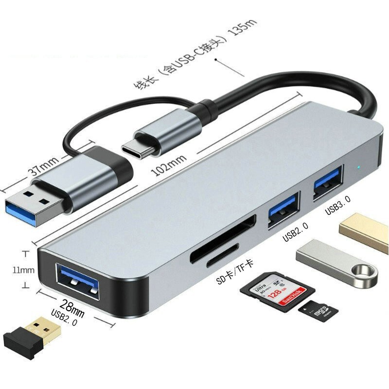 Type-C to HDMI High-Definition 4K Expansion Dock Usb3.0Hub Splitter Usb-C Multi-Function 5-in-1 Expansion Dock