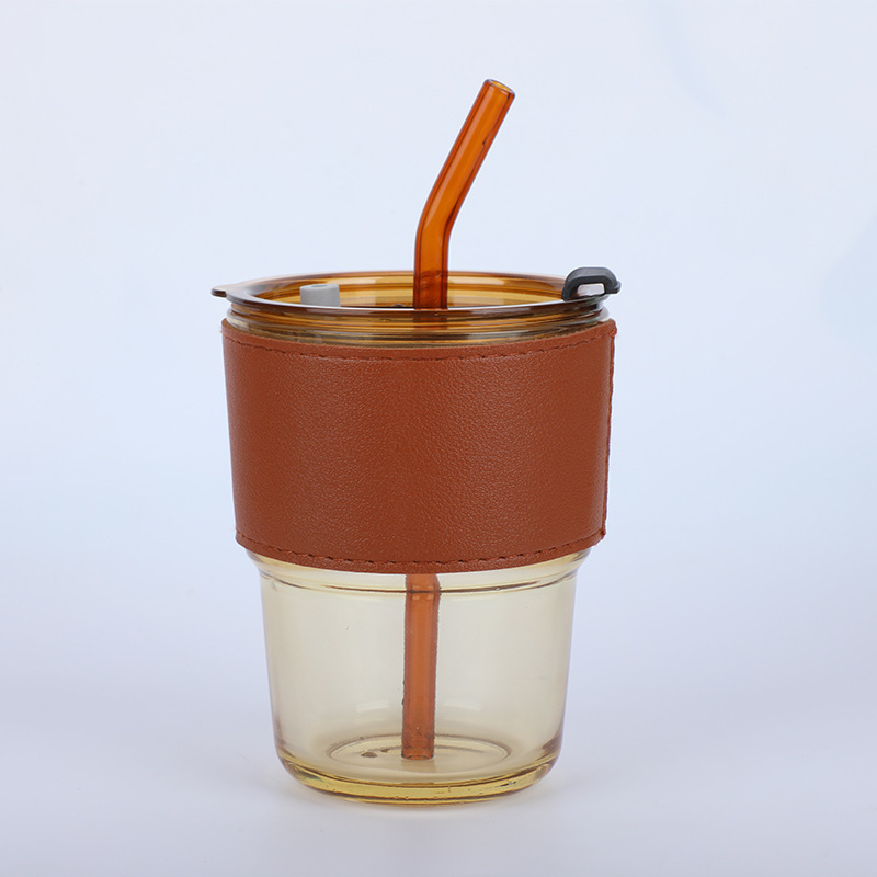 创意水杯竹节咖啡杯家用玻璃杯大容量ins风吸管杯子隔热办公室|undefined