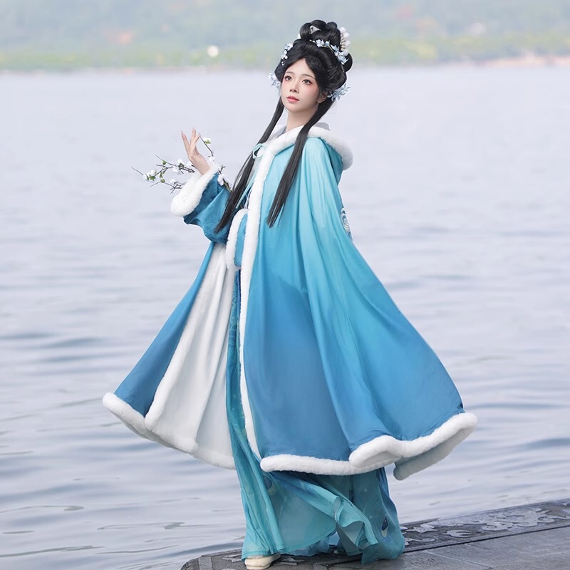 New Original Hanfu Women's Heavy Industry Embroidery Chest-length Tang Style Immortal Chinese Elements Daily Autumn and Winter Shawl Cape suit New Original Hanfu Women's Heavy Industry Embroidery Chest-length Tang Style Immortal Chinese Elements Daily Autumn and Winter Shawl Cape suit