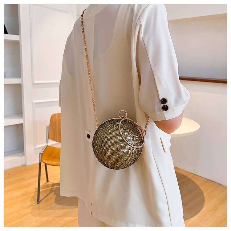 All Seasons Season Women'S Gender Streetwear Style Special Material Solid Color Round Evening Bags