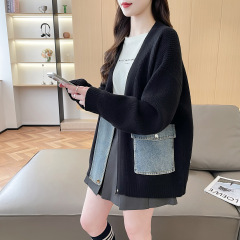 高级感针织外套2025年新款秋季女装上衣显瘦藏肉开衫设计感毛衣潮