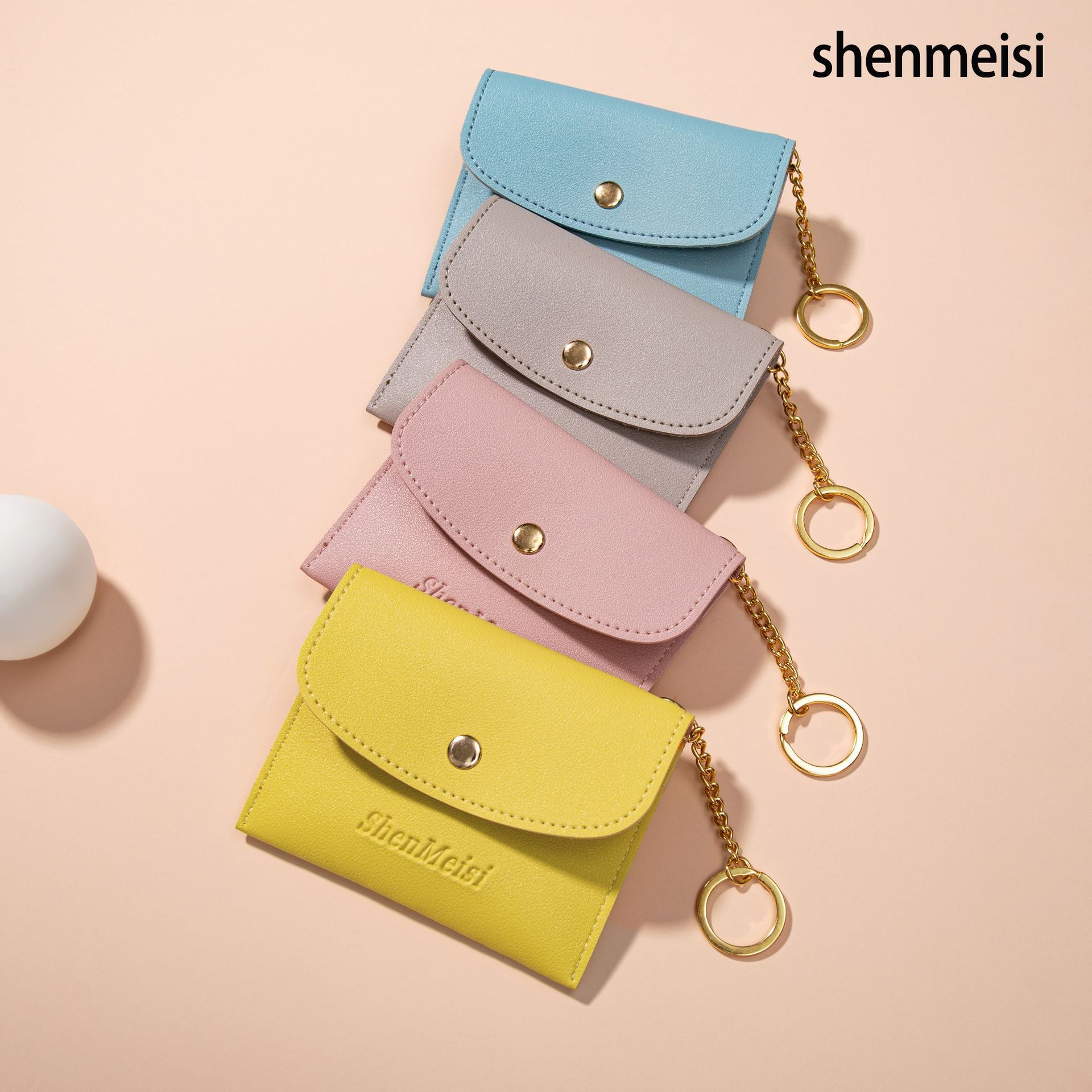 Versión coreana de la nueva versión de las señoras monedero ins estudiante color sólido pequeño bolso colgante bolso de tarjeta simple joyería de gran capacidad sobre rojo