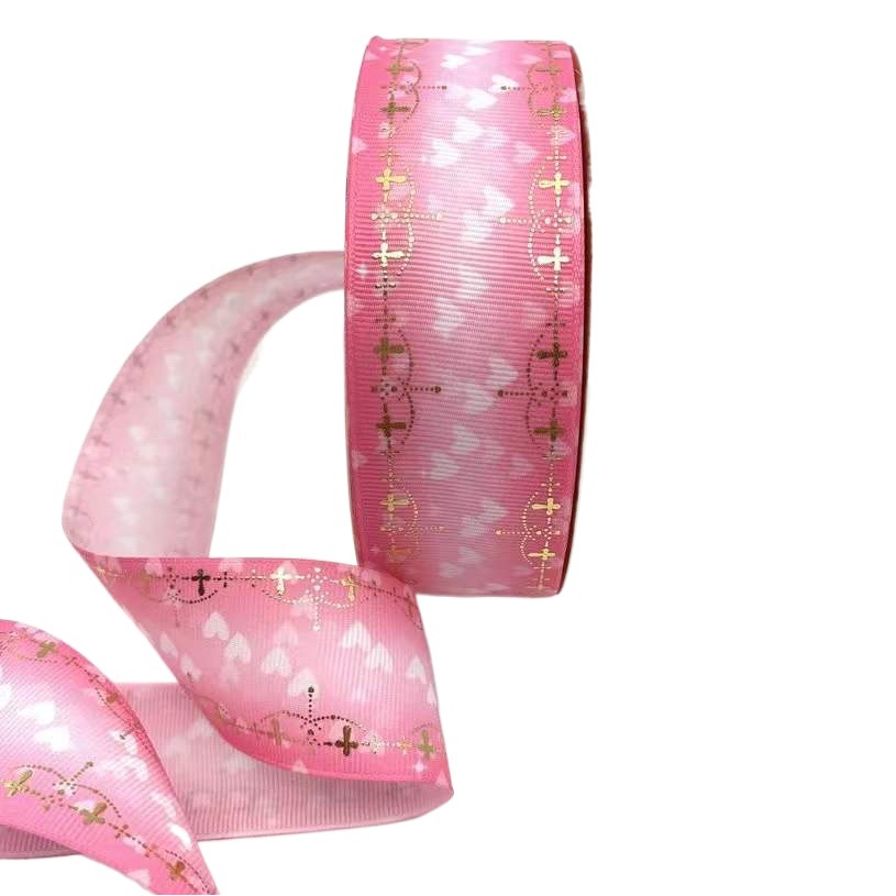 4cm gradiente cinta bar soporte dorado hilo cinturón amor Cruz encaje caliente transferencia impresión cinta hecha a mano