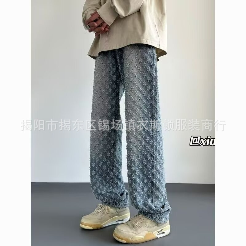 黑色水洗多口袋牛仔裤女胖mm大码夏季高腰宽松直筒裤阔腿工装裤子|undefined