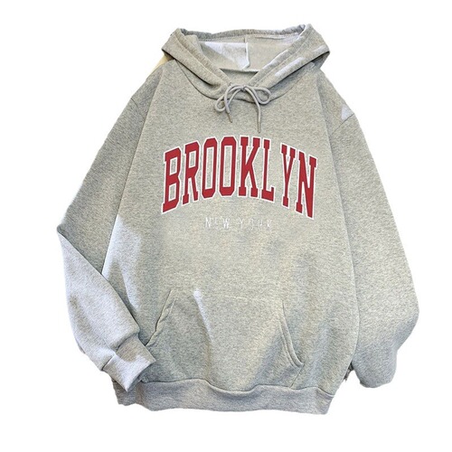 Cross-border Women's American Retro Letter Hooded Fleece Sweatshirt 2025 Autumn/Winter Loose Casual Style Outerwear Wholesale
