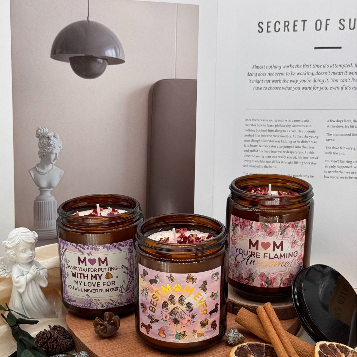 Velas de aromaterapia Dormitorio del hogar Incienso duradero Ambiente romántico Adornos de nicho Regalos navideños Recuerdos al por mayor