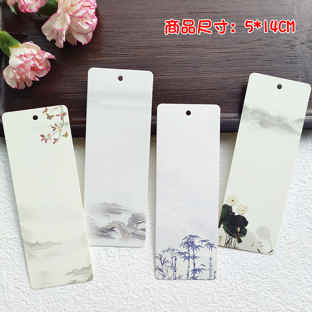 40 marcadores de estilo chino creativos tarjetas colgantes pequeñas flores y pájaros festivales retro deseos regalos de deseos tarjetas pequeñas