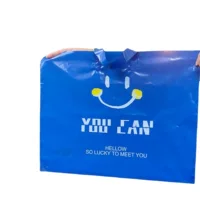 Klein Blue Smiley Пластиковый магазин одежды Сумочка Магазин женской одежды Коммерческая упаковка Сумка для покупок Store Name Strong