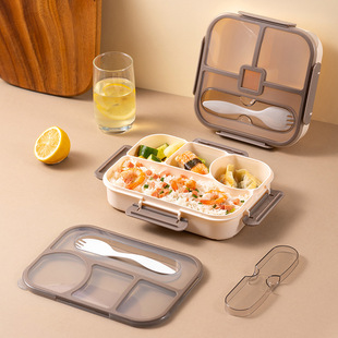 Simple compartment student lunch box light food salad office worker lunch box sealed with tableware lunch box Amazon