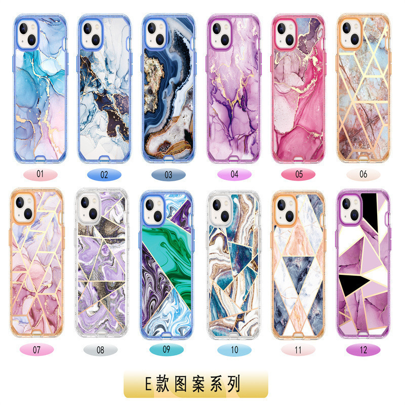 跨境 适用苹果17Air电镀手机壳iphone17promax三合一大理石保护套|undefined