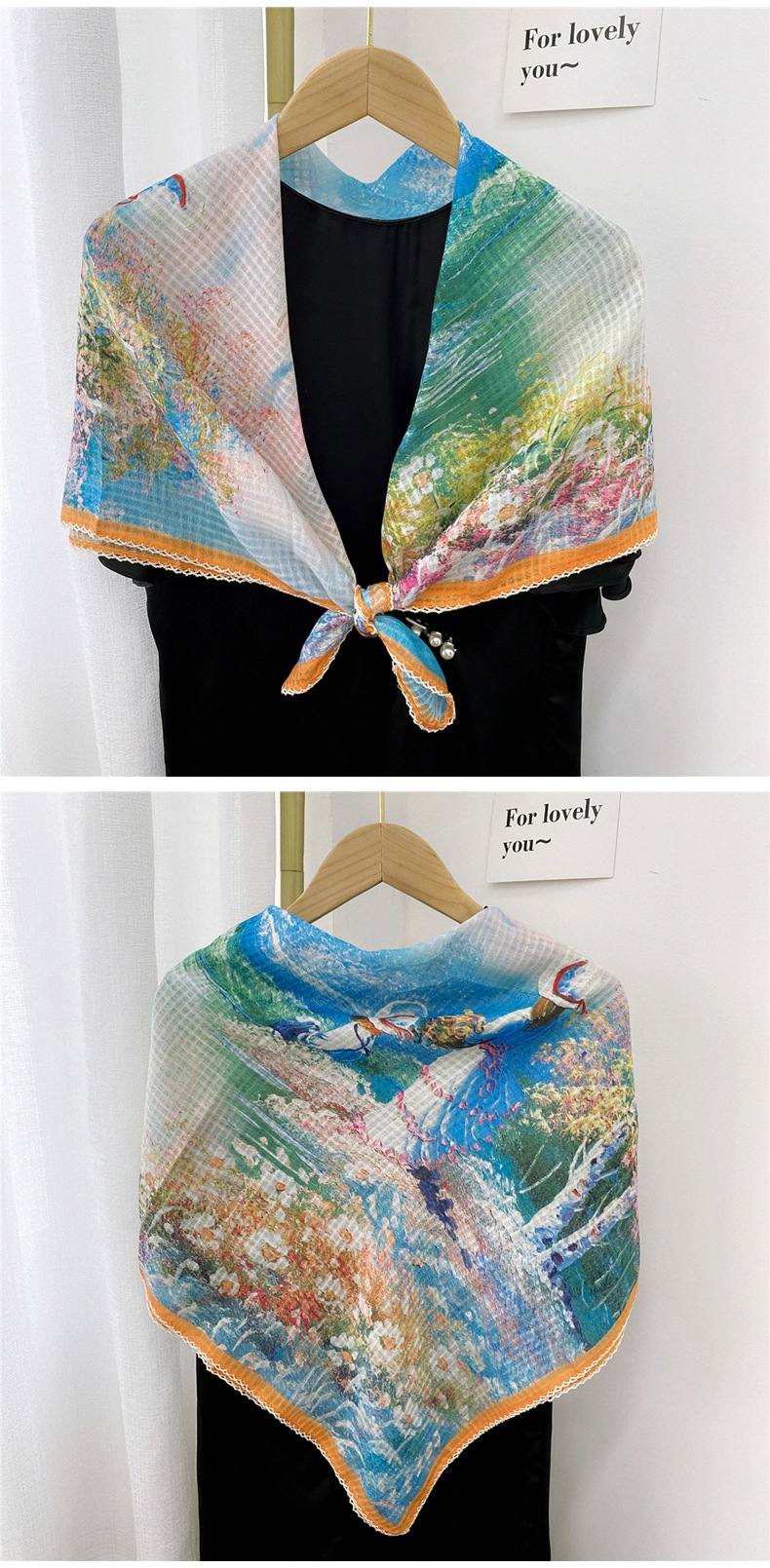 Nihaojewelry Fashion Cotton And Linen Small Silk Scarf Wholesale Jewelry display picture 23