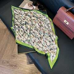 70cm 無地シワ加工シルクスカーフ レディース クロスボーダー 万能ネックスカーフ ショール おしゃれ 通勤 小さめヘアバンド バンダナ