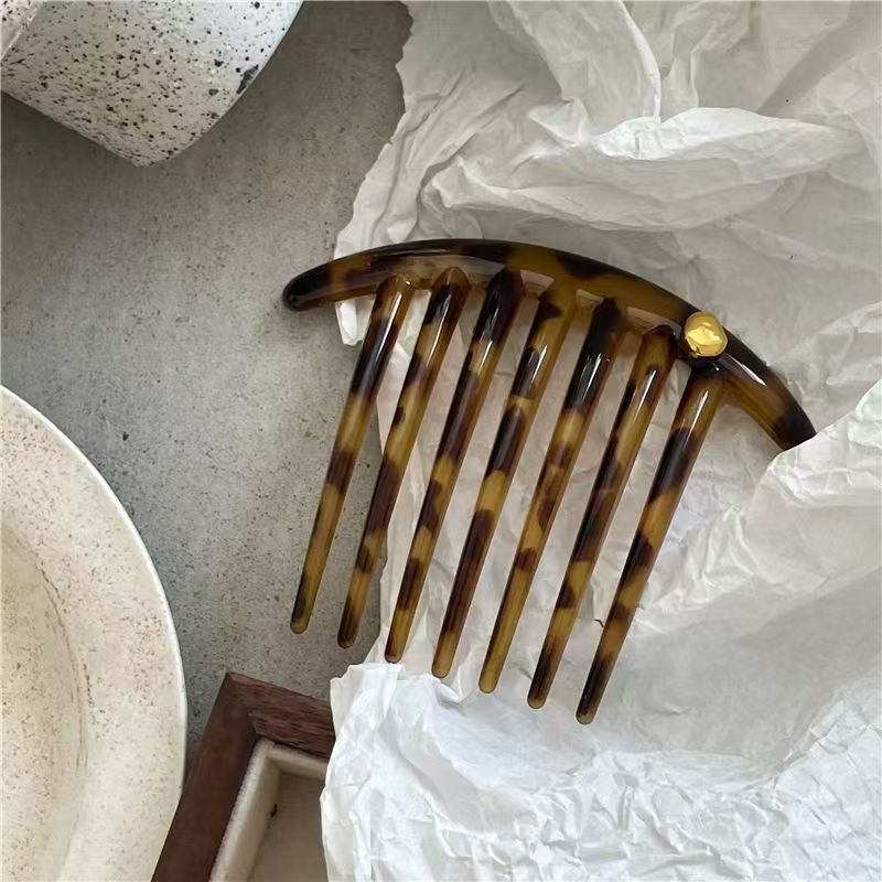 哈韩宅物高级感复古发梳盘发簪设计感金豆半圆弧形碎发刘海插梳|undefined