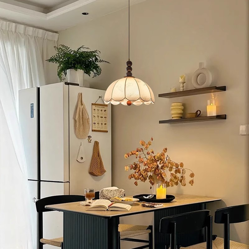 法式复古卧室吊灯诧寂风中古美式花纹实木客厅书房餐厅吊灯