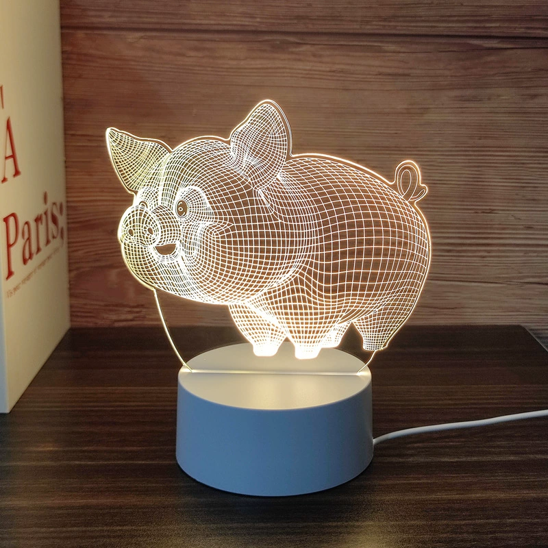 Creative three dimensional night light for bedroom, LED lantern for bed, energy-saving lamp, wholesale, 3D, eyes protection