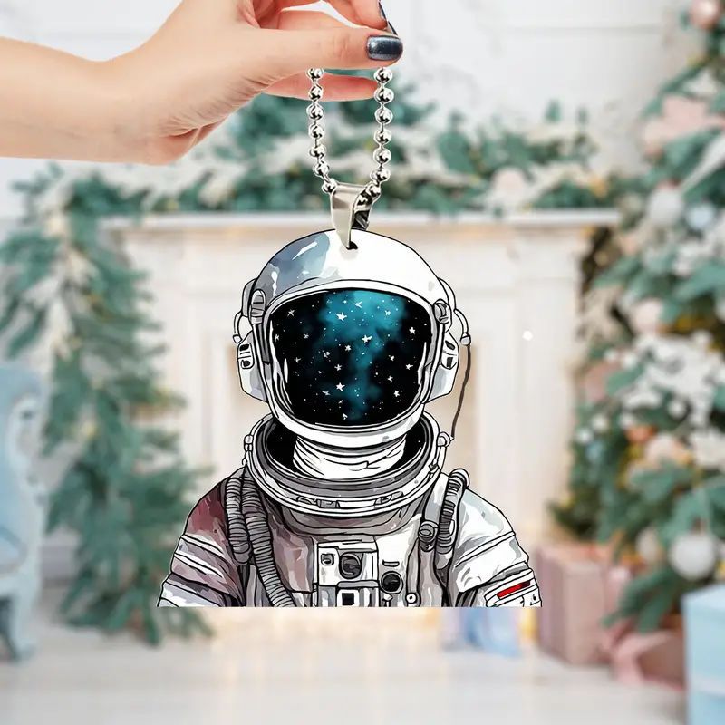 Nuevo colgante de astronauta creativo transfronterizo acrílico plano para automóviles retrovisor interior decoración colgante decoración para el hogar image 2