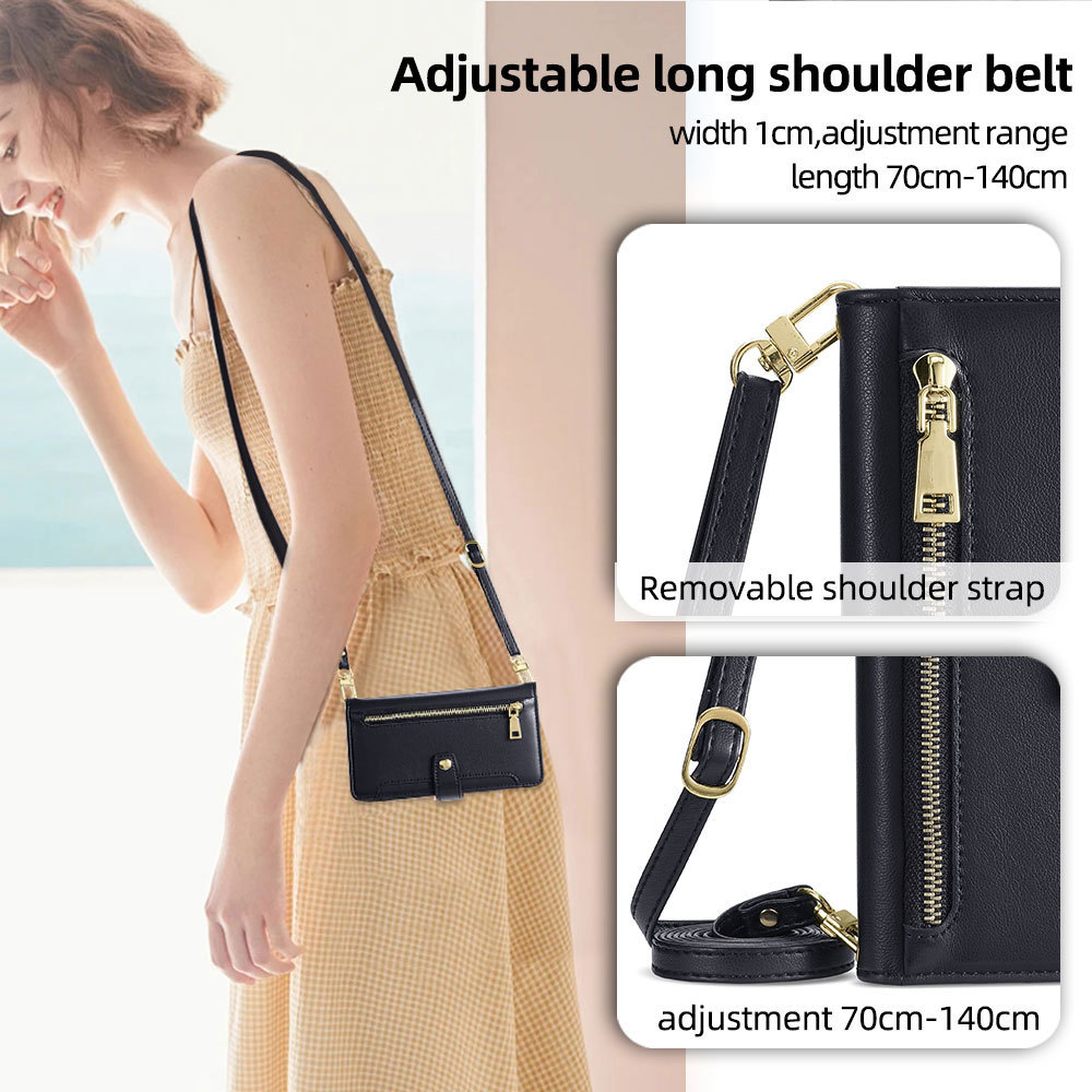 TechGlobe TechGlobe compatibile con iPhone 17 Flip Cover 13 Crossbody 15 Lanyard 16 Custodia multifunzionale in pelle per telefono 12 Pro_voghion.com