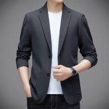 高端轻奢休闲西服男2024春季新款抗皱免烫品质小西装时尚单西外套