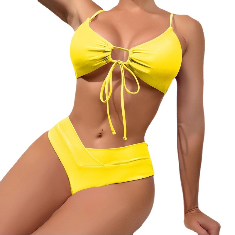 2023 nuevo bikini europeo y americano Comercio exterior multicolor encaje sexy bikini split traje de baño bikini traje de baño