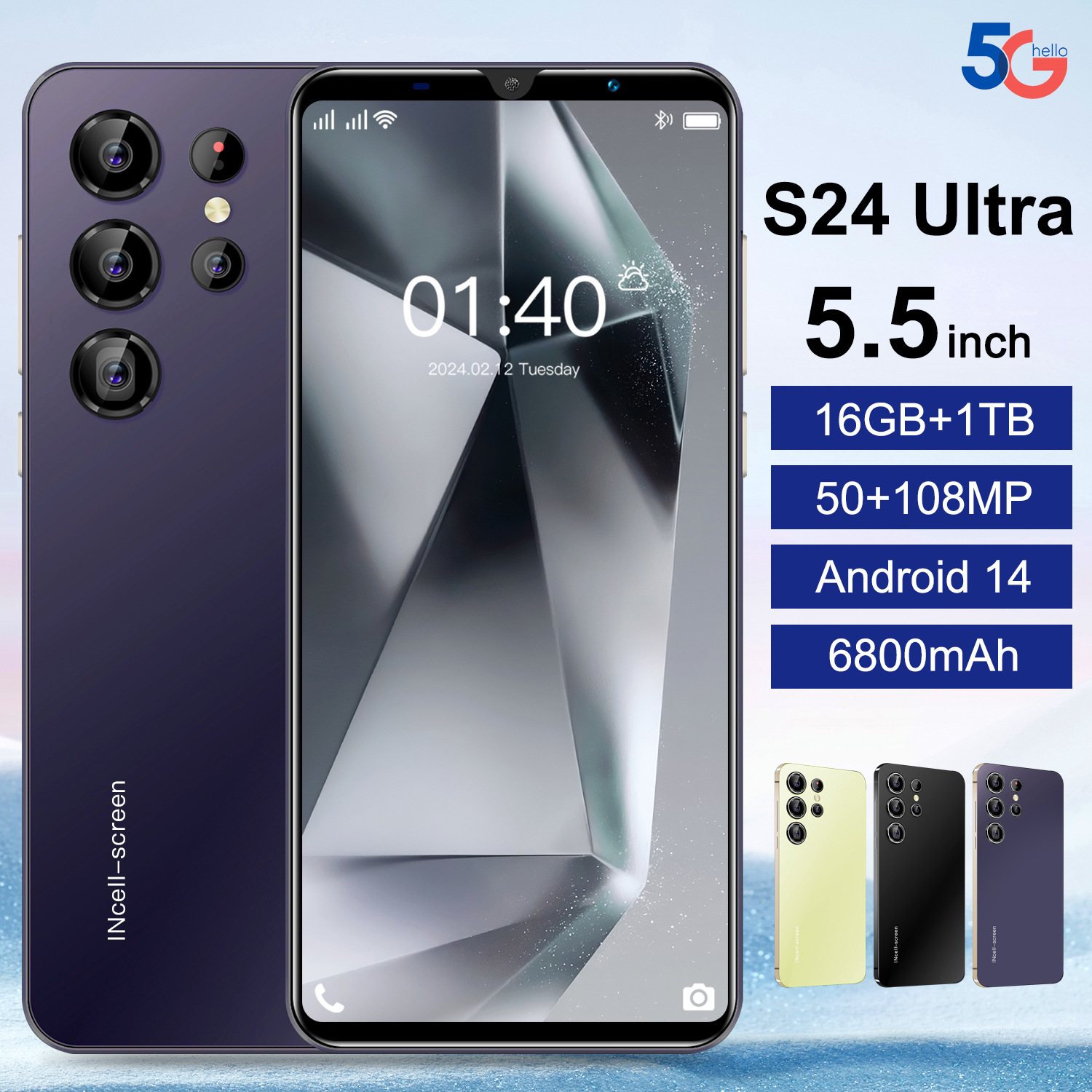 New S24 Ultra Cross-border Mobile Phone 16+1tb Foreign Trade Phone...