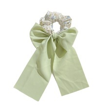 Verano francés bufandas de seda de arco correa de cabello flotante anillo de cabello de intestino grueso ligado cuerda de cabello suave adornamiento de cabello