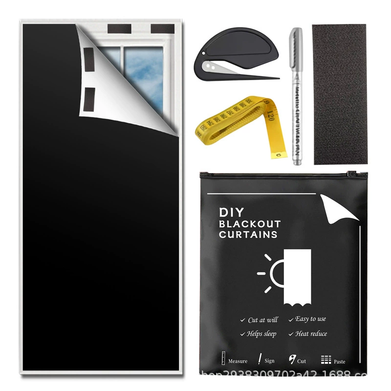 Amazon портативные новые затемненные дверные занавески бесплатно diy обрезать занавески полностью затемненные 420D оксфордская ткань