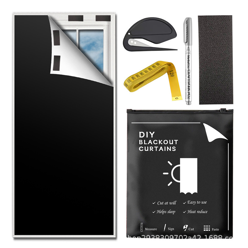 Amazon portable new blackout door curtain free diy cut curtain full blackout 420D Oxford cloth