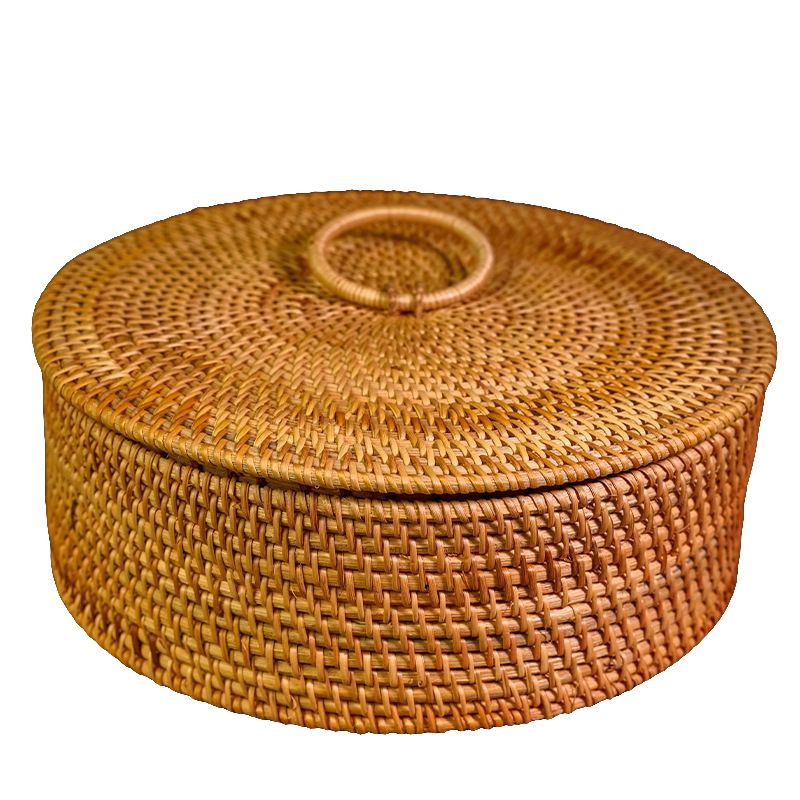 Caja de caña vietnamita, caja de bocadillos, canasta de almacenamiento, caja de acabado de escritorio, pan al vapor de frutas, canasta de almacenamiento, estilo retro