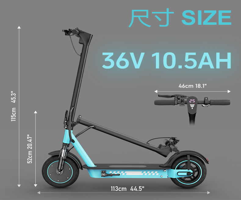 Overseas warehouse delivery of adult folding electric scooters 10inch with front and rear dual shock absorbers, cross-border wholesale from the source manufacturer