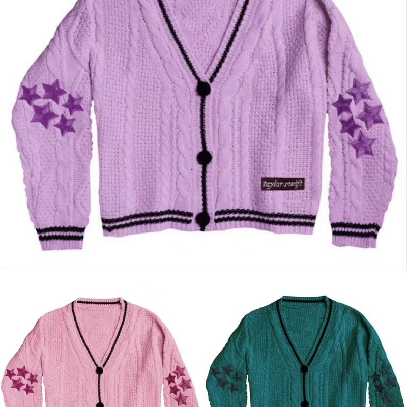 Autumn and Winter Solid Color Long-sleeved Cardigan Female Temperament Commuter European and American Bat Wing Knitted Off-white Single-breasted Sweater Jacket