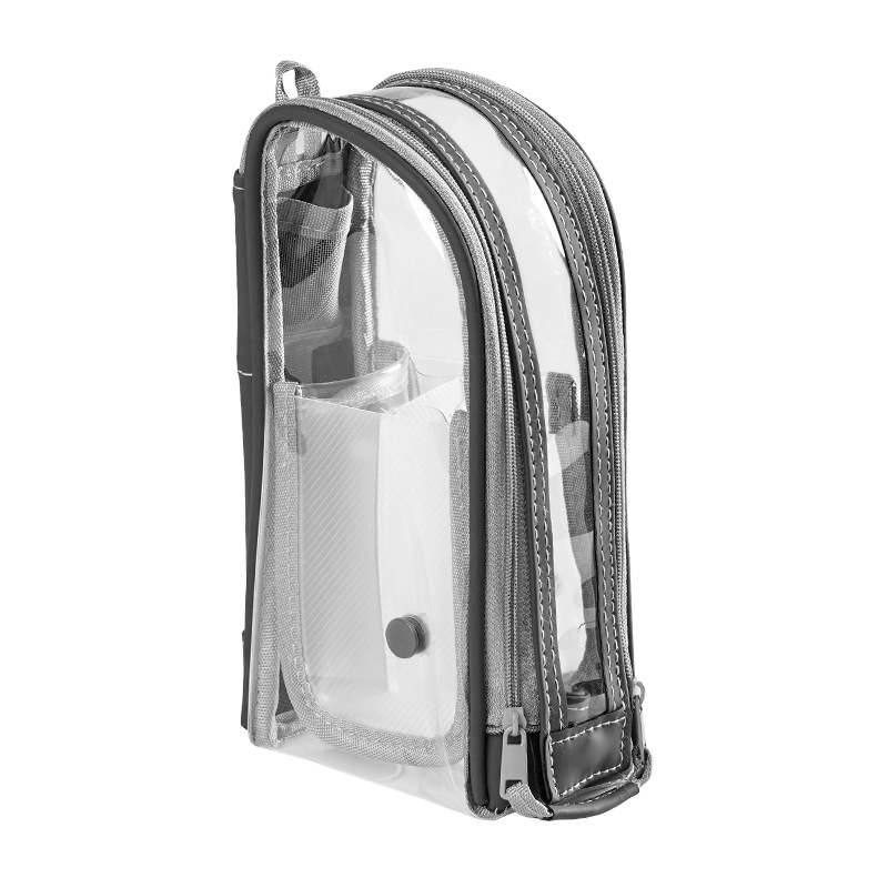 Bolsa de lápiz de cajón vertical magnético transparente de gran capacidad bolsa de almacenamiento de cosméticos a prueba de polvo a prueba de agua lápiz vertical de PVC