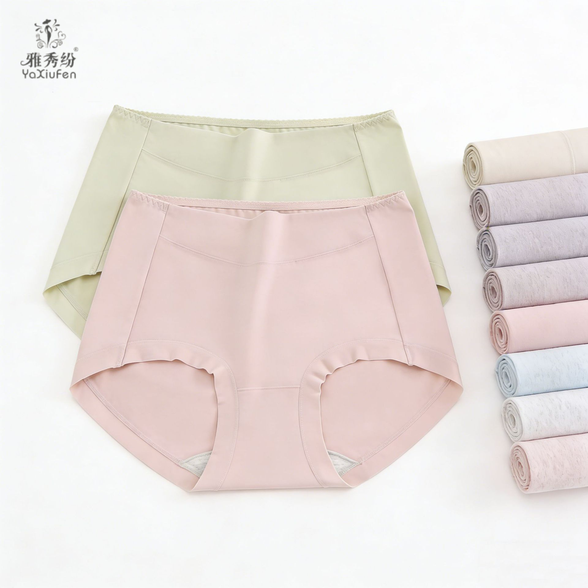 Plus Size Long-Staple Cotton Women's Panties, Mid-High Waist, Seamless, Antibacterial, Breathable, Hip-Lifting, Tummy Control, Mom's Briefs