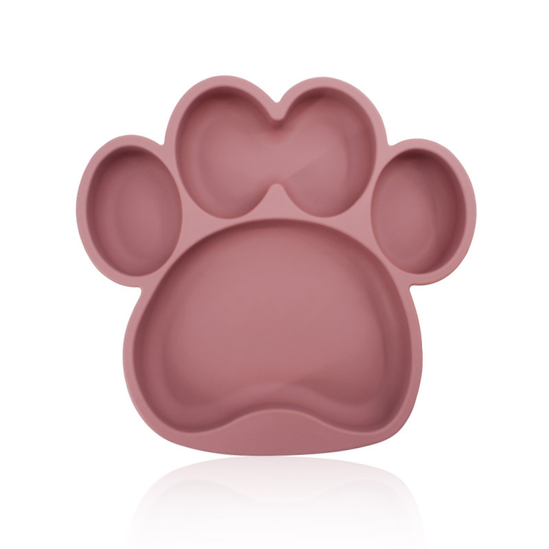 Spot para niños pata de oso tazón de ventosa de silicona bebé anti-caída placa de comedor de silicona de grado alimenticio para bebés