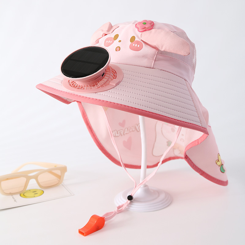 Bonito unicornio sombrero solar recargable con ventilador sombrero de chal de verano para niñas grandes gorras para niños